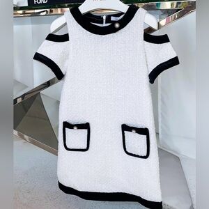 White Dress with Black Trim size 7. Nwt